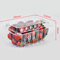 Boîte d'emballage transparente en plastique PET pour fruits frais, plateau d'emballage pour fraises, vente en gros Lesui