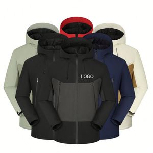 Factory High Quality Men's Zipper <b>Waterproof</b> Windproof Jacket With Hoodie <b>Plus</b> <b>Size</b> Unisex Outdoor Jacket Men's <b>Coat</b> - Product Image 1