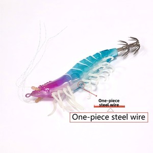 Leurre de pêche japonais à pointe d'encre, imitation <span class=keywords><strong>crevette</strong></span> souple, avec crochet de type buse de soufflage pour <span class=keywords><strong>la</strong></span> pêche en équilibre et au saut, et moustache de dragon lumineuse - Product Image 4