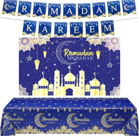 Bannières, drapeaux, affiches, guirlandes, nappes Ramadan Kareem, motifs mosquée, lune et étoile lumineuses, personnalisables, haute qualité, pour Ramadan/EID