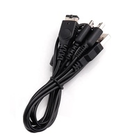 Câble de chargeur USB noir 3-en-1 de 1.2m avec blindage de tresse pour ligne de cordon de jeu de console NDSI NDSL GBA SP