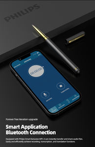 Stylo enregistreur vocal Philips VTR5980 AI 32 Go en métal, <span class=keywords><strong>format</strong></span> audio MP3, <span class=keywords><strong>PCM</strong></span> sans perte, application mobile, télécommande avec boîte cadeau - Product Image 5
