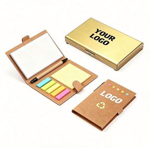 สมุดโน้ตคราฟท์แบบขายส่ง พร้อมแผ่นบันทึกย่อแบบมีกาวในตัว ป้ายกำกับแบบมีกาวในตัว กระดาษโน้ตแบบมีกาวในตัว สำหรับของขวัญส่งเสริมการขายทางธุรกิจ - Product Image 1