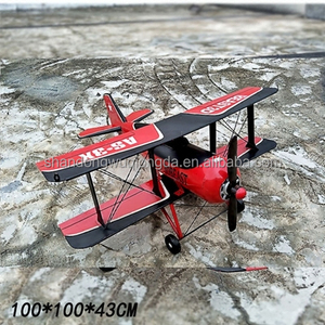 Mô Hình Máy Bay Cổ Điển Kim Loại Thủ Công Mỹ Nghệ Bằng Sắt Rèn Máy Bay Mặt Dây Chuyền <span class=keywords><strong>Biplane</strong></span> Đồ Chơi Sưu Tập Sắt Nghệ Thuật Điêu Khắc Bàn Làm Việc - Product Image 2