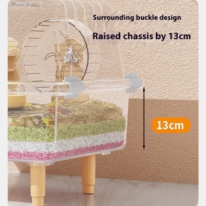 Xing Xing wen quá khổ 60cm trong suốt sang trọng Vàng Gấu hamster lồng không gian lớn biệt thự nút Acrylic mô hình rắn nhựa - Product Image 3