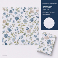 Nappe carrée classique tissée imprimée sur mesure 240GSM en polyester filé MJS, motif floral, durable, lavable et réutilisable pour hôtels et restaurants