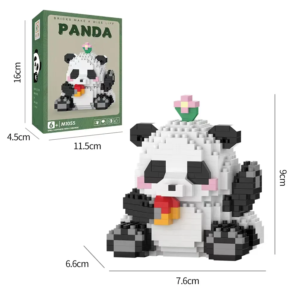 Micro blocchi di costruzione cina Pandan modello Mini giocattoli mattoncini animali blocco per regalo per bambini
