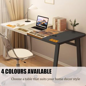 Bureau moderne en <span class=keywords><strong>bois</strong></span> 140 cm x 60 cm avec rangement, design écologique pour bureau à domicile, salon <span class=keywords><strong>et</strong></span> chambre à coucher, <span class=keywords><strong>noir</strong></span> - Product Image 3