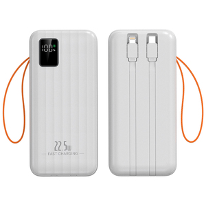 Banque d'alimentation portable à charge rapide avec câble affichant une capacité de <span class=keywords><strong>30</strong></span>,<span class=keywords><strong>000</strong></span> mAh et une sortie de 22.5W adaptée à une utilisation en extérieur - Product Image 3