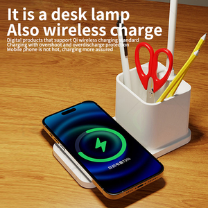 Hiện đại LED bàn đèn với không dây sạc linh hoạt PC chủ bút đứng 3 tốc độ mờ có thể sạc lại cung cấp điện cho đọc sách - Product Image 3