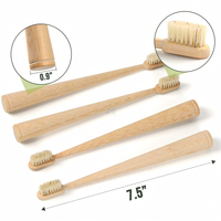 Brosse à dents en poils de sanglier 100% naturels, brosse à dents en bambou écologique avec poils en bambou, brosse à dents en bambou