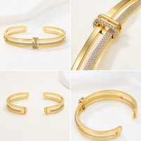Perhiasan Khusus Mylove Perak Sterling 925 Berlapis Emas 18K Micro Pave CZ Gelang Manset Terbuka untuk Wanita Mewah Berkualitas Tinggi