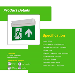 Tuoming CE CB Giấy Chứng Nhận 14Pcs Có Thể Sạc Lại Bề Mặt Gắn Thoát Mũi Tên LED Thoát Khẩn Cấp Dấu Hiệu Ánh Sáng - Product Image 2