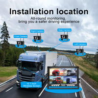 Système de caméra de recul sans fil numérique avec double antenne, 4 canaux, moniteur 10,1 pouces et enregistreur DVR intégré pour camionnette et camping-car