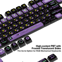 Low Profile SAX Purple Pudding Keycaps Set 125 Keys Profile Custom Keycaps PBT Five Side Sublimation
