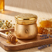Pot de crème cosmétique de luxe vide en verre, pots de crème corporelle en verre, pot d'encens Bakhoor arabe vide en verre avec couvercles