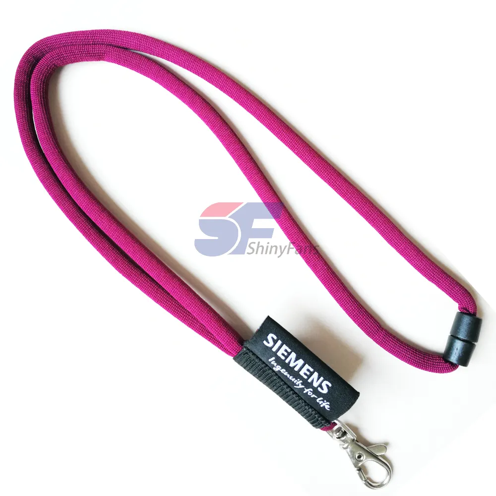Beautiful fashion cotton round rope key chain lanyards for promotional