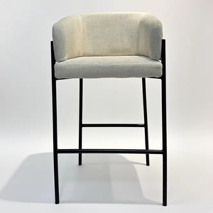 ST-8891 Tabourets <span class=keywords><strong>de</strong></span> <span class=keywords><strong>bar</strong></span> pivotants modernes en tissu blanc, nouvelle tendance, mobilier <span class=keywords><strong>de</strong></span> luxe pour cuisine, salle à manger et hôtel - Product Image 1