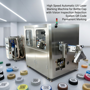 Machine de codage laser UV pour bouchons de bouteilles avec inspection visuelle et système d'éjection automatique, marquage permanent du code QR pour la traçabilité - Product Image 2