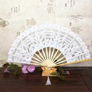 abanicos de mano ventilador de mano High Quality Lace Bamboo Hand Fan Fashion Nice Folding Handfan Wedding Festival Custom Fans
