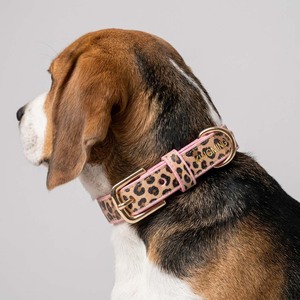 Collar de Cuero de Lujo para <span class=keywords><strong>Perro</strong></span> con Estampado Personalizado, Nombre de Marca en Relieve, Patrón Geométrico, Collar para <span class=keywords><strong>Perro</strong></span> en Cuero, Artículos para Mascotas - Product Image 2