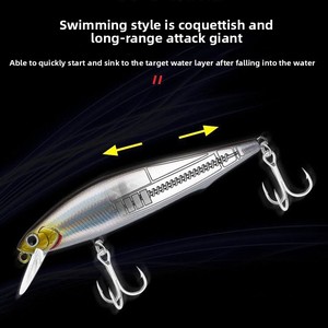 Señuelo de pesca Stock Sinking Minnow 5g-14g, para toda la profundidad, altamente reflectante, de lanzado largo, cebo duro con 3 ojos 3D para perca, mandarina, lubina y pez cola roja. - Product Image 4