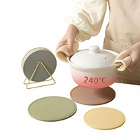 Sous-verre en silicone résistant à la chaleur de style nordique pour cuisine domestique, vente en gros, tapis épais pour tasses, couleur Morandi, tapis de table fabriqué en Chine