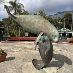 Statue de Manatee en Bronze, Sculpture Animale Aquatique, Décoration Marine Vache de Mer, Fait Main en Fonte pour Jardin, Extérieur, Plage, Place Publique - Product Image 3