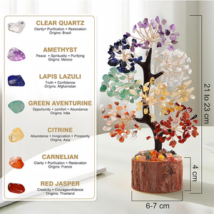 Albero della Vita in Cristallo con 7 Chakra, Regalo di Compleanno per Donne, Albero di Cristalli Fatto a Mano che Porta Energia Positiva, Denaro e Buona Fortuna - Product Image 3