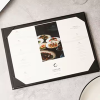 Cubierta de menú A4 A5 de cuero genuino personalizada, cubierta de menú V-ding, personalización OEM/ODM, logotipo de restaurante Vintage, carpeta de menú de Hotel, suministros