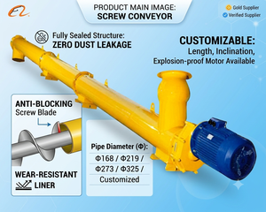 Convoyeur à vis <span class=keywords><strong>pour</strong></span> poudre de chaux robuste - <span class=keywords><strong>Acier</strong></span> au carbone durable et installation facile - Product Image 1
