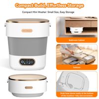 Mini Lave-linge Pliable Portable de 16 Litres avec Essoreuse, Grande Capacité, Machine à Laver Compacte
