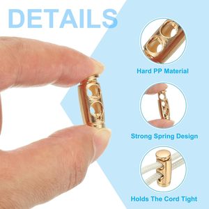 PCS Metal Cord Locks For Drawstrings Spring Cord Lock <b>Toggles</b> Stopper Clamp Holes Adjustable Slider End Fastener - Product Image 3