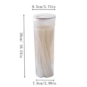 Boîte de rangement carrée hermétique pour nouilles, empilable, écologique, en plastique alimentaire, avec compartiments gradués pour la cuisine - Product Image 6