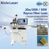 Machine de marquage laser à fibre 20W 30W 50W avec positionnement visuel pour marquage par lots sur convoyeur EZCAD CE ISO FDA