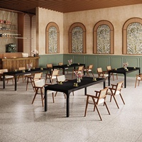 Ensemble de table et chaises modulaires pour restaurant commercial, mobilier de restaurant durable OEM pour cafétéria, café, pub, bistrot, bar, cuisine