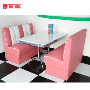 Americano <span class=keywords><strong>diner</strong></span> stand in pelle ristorante booth retro ristorante mobili - Product Image 2