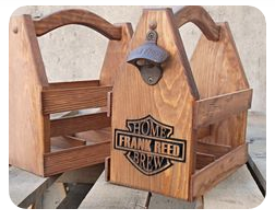 JUNJI Soporte portátil para cerveza Soporte para botella de vino Caja de regalo de madera con abrebotellas <span class=keywords><strong>Caddy</strong></span> de botella de madera - Product Image 2