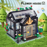 Kit de construction DIY Maison Fleur Soleil en briques plastiques éducatives pour enfants de 5 ans et plus, emballé en boîte, pour l'exportation