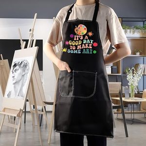 Delantal de pintura Pintores de artistas con bolsillos Delantales ajustables para amantes de los profesores Regalo para estudiantes Delantal de arte - Product Image 3