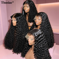 Peluca de Cabello Humano Rizado Kinky Birmano de Grado Salón, Cabello Virgen Vietnamita, Peluca Sin Pegamento con Cutícula Alineada SDD, Peluca Frontal de Encaje Rizado Kinky