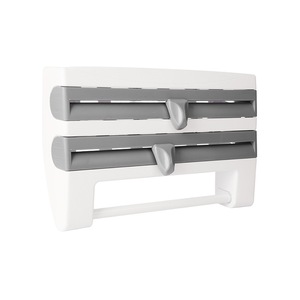 Organisateur mural multifonctionnel de cuisine à 3 niveaux pour papier essuie-tout, support coulissant pour film alimentaire et papier d'aluminium - Product Image 5