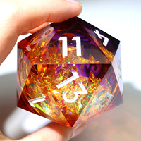 Dés transparents géants de haute qualité 50mm D20, polyèdre brillant à noyau liquide pour jeux de rôle DND TTRPG - Liquid16-50mm
