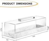 Rectangle Marbre Motif Transparent En Plastique Gâteau Plateau Couvercles Lucite Couverture Pâtisserie Vitrine Dessert Titulaire Cookie Boîtes De Rangement Bacs