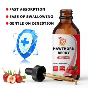 Gouttes liquides de baies d'aubépine personnalisées avec des baies d'aubépine biologiques pour soutenir la santé cardiaque, complément alimentaire sans sucre - Product Image 6