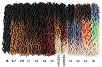 Extensions de Cheveux Tressés Crochet Gypsy Locs Ondulés 18 Pouces, Cheveux Dreadlock pour Tresser les Faux Locs Déesse Ombrés Bouclés
