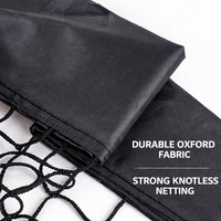 Filet de rugby portable en polyester noir, résistant, pour entraînement de football en intérieur et en extérieur