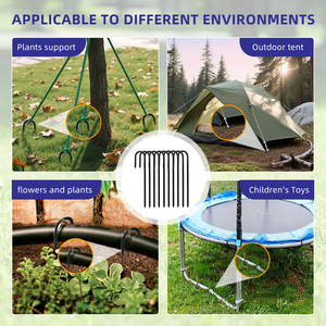 สกรูแบบเกลียวสำหรับยึดในสวนทำจากเหล็กชุบสังกะสีรูปตัวเจกองสกรูแบบตั้งพื้นสีดำ - Product Image 4