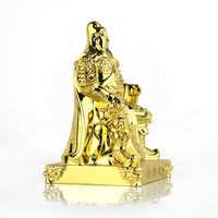 Artisanat de fonderie métallique sur mesure de haute qualité, figurines du Dieu de la Richesse, statue de Bouddha dorée, ornement, sculpture métallique
