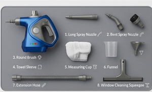 <span class=keywords><strong>Limpiador</strong></span> a <span class=keywords><strong>Vapor</strong></span> Multifuncional 9 en 1, Vaporizador Portátil de 1050W para el Hogar, para Limpiar Ventanas, Cortinas y Azulejos, 3.2 Bares - Product Image 2
